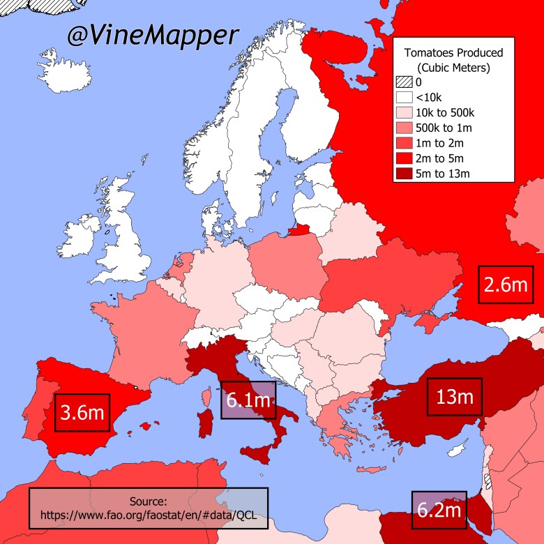 Najwięksi producenci pomidorów w Europie, 2022