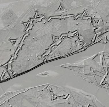 Mapa Twierdzy Modlin wykonana w technologii LIDAR 