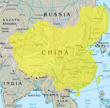 Zasięg terytorialny Chiny u szczytu potęgi w 1765 roku