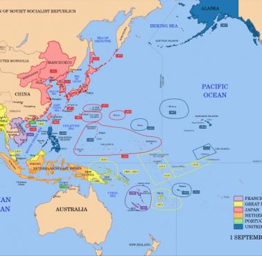 Mapa polityczna Azji 1 września 1939 roku