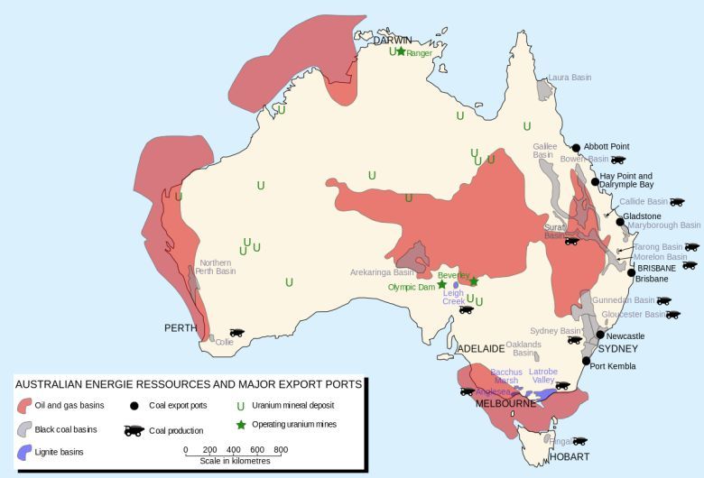 Główne źródła energii w Australii i najważniejsze porty