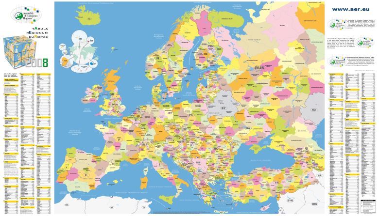 Regiony w Europie, 2008