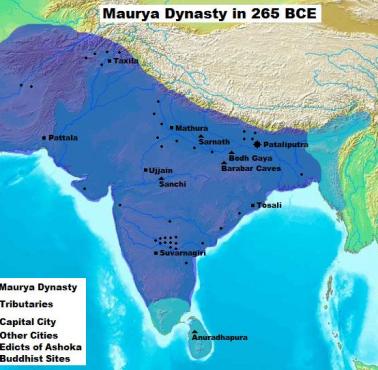 Indie w czasach dynastii Maurjów, 265 p.n.e.