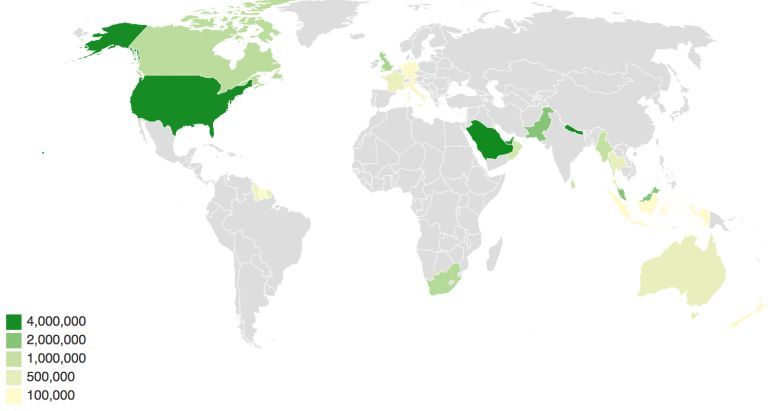 Największe diaspory Hindusów na świecie