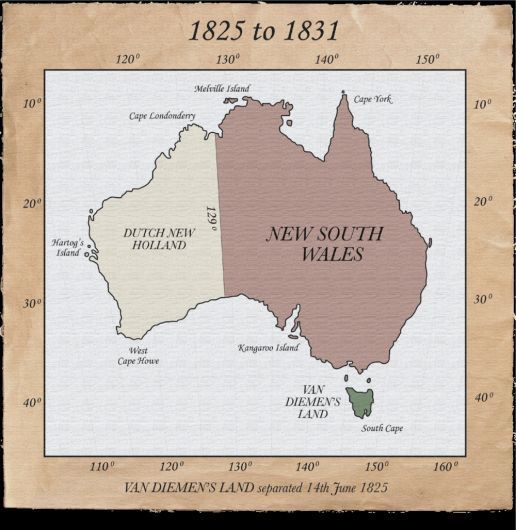 Podział Australii w latach 1825-31