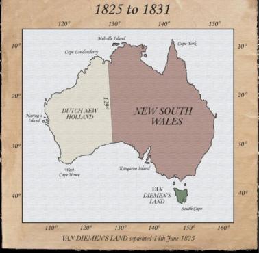 Podział Australii w latach 1825-31