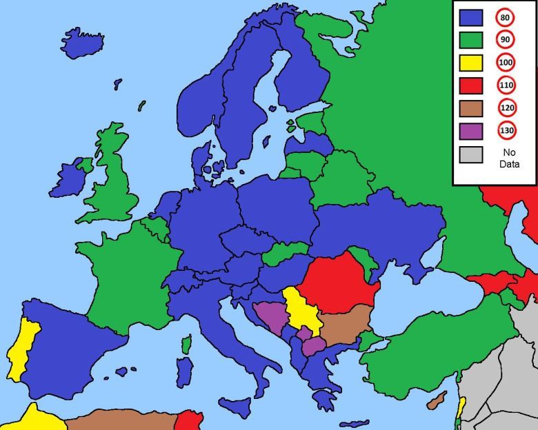 Limity prędkości dla ciężarówek w Europie