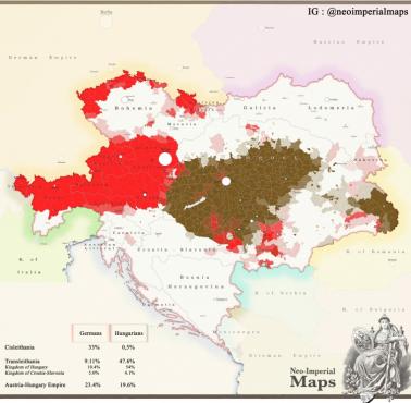Niemcy i Węgrzy w Cesarstwie Austro-Węgierskim w 1910 roku