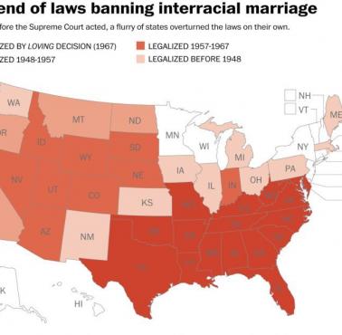 Koniec obowiązywania praw zakazujących małżeństw między-rasowych w poszczególnych stanach USA