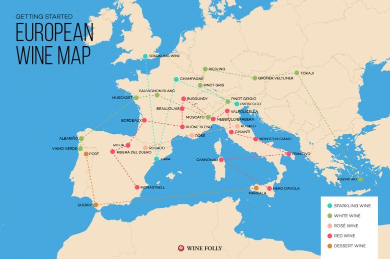 Europejska mapa winna