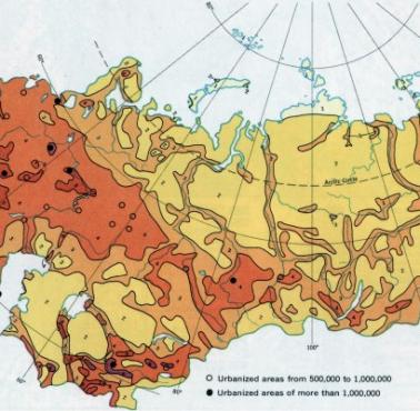 Mapa gęstości zaludnienia ZSRR, 1968