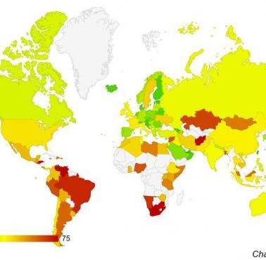Wskaźnik przestępczości (Crime Index) według krajów, 2019