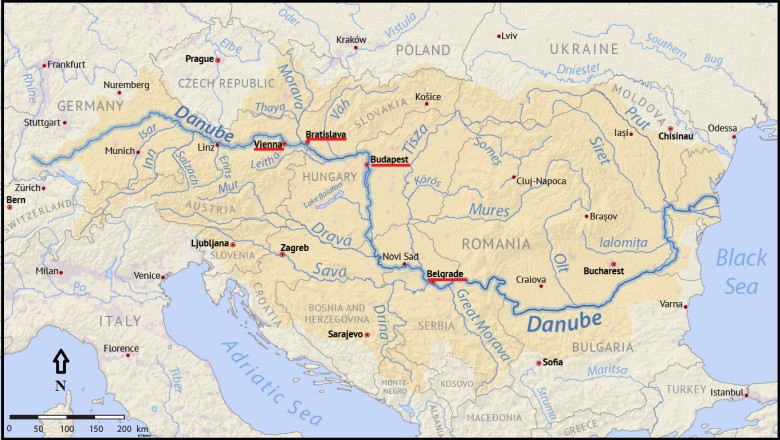 Stolice, przez które przepływa Dunaj