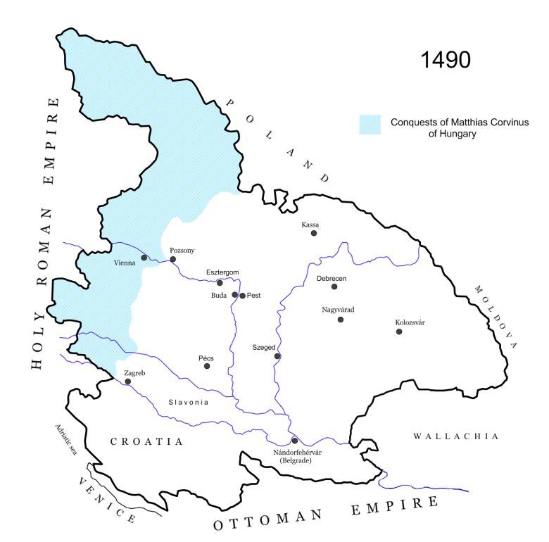 Królestwo Węgier w czasach największego rozkwitu, 1490