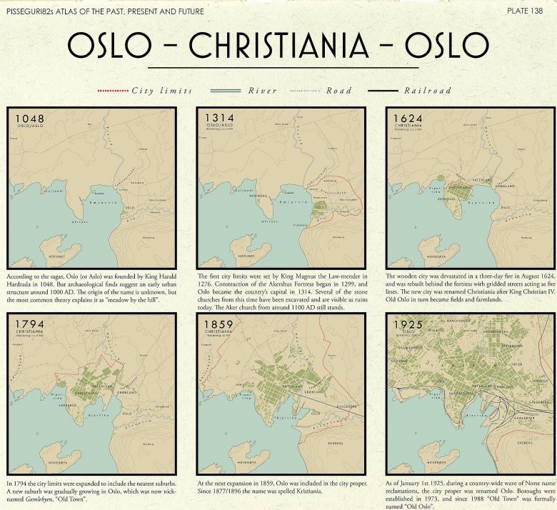 Rozwój Oslo od 1048 roku do 1925 roku