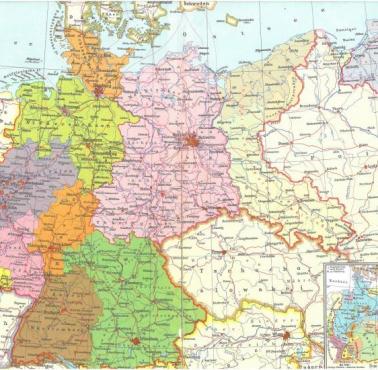 Zachodnioniemiecka mapa Niemiec z 1969 roku