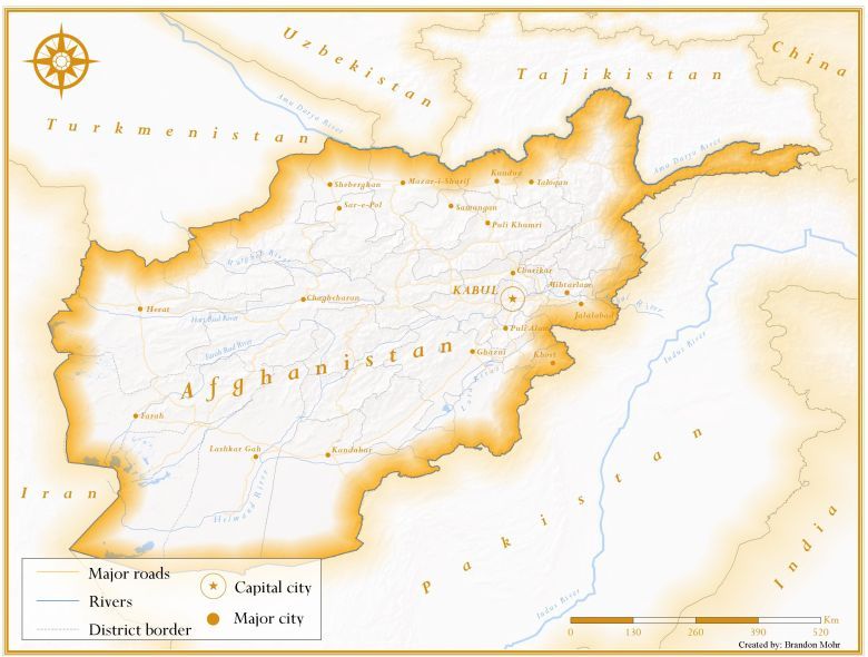 Mapa Afganistanu