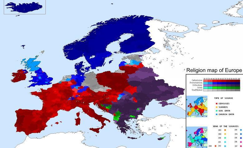 Mapa religijna Europy
