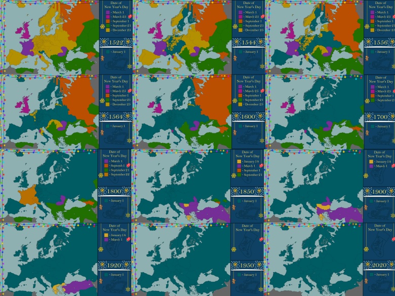 Kiedy obchodzono w Europie Nowy Rok, od 1522 roku do współczesności