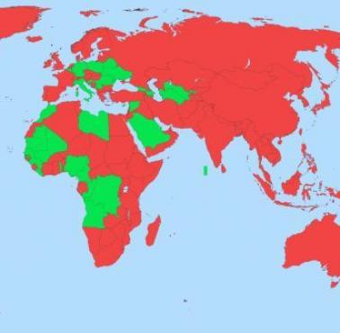 Państwa, które podpisały konwencję ONZ odnośnie zakazu szkolenia i rekrutacji najemników, 1989