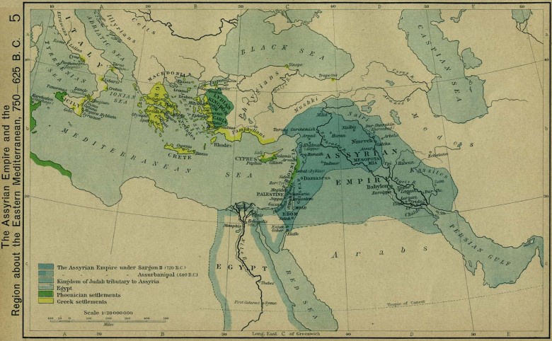 Imperium Asyryjskie w czasie swoje największego rozkwitu 750-625 p. n. e