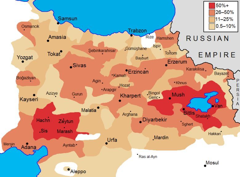 Ormianie we wschodniej części Imperium Osmańskiego w 1870 roku