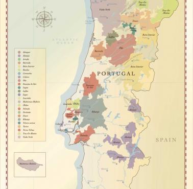 Regiony upraw winorośli i gatunki win w Portugalii