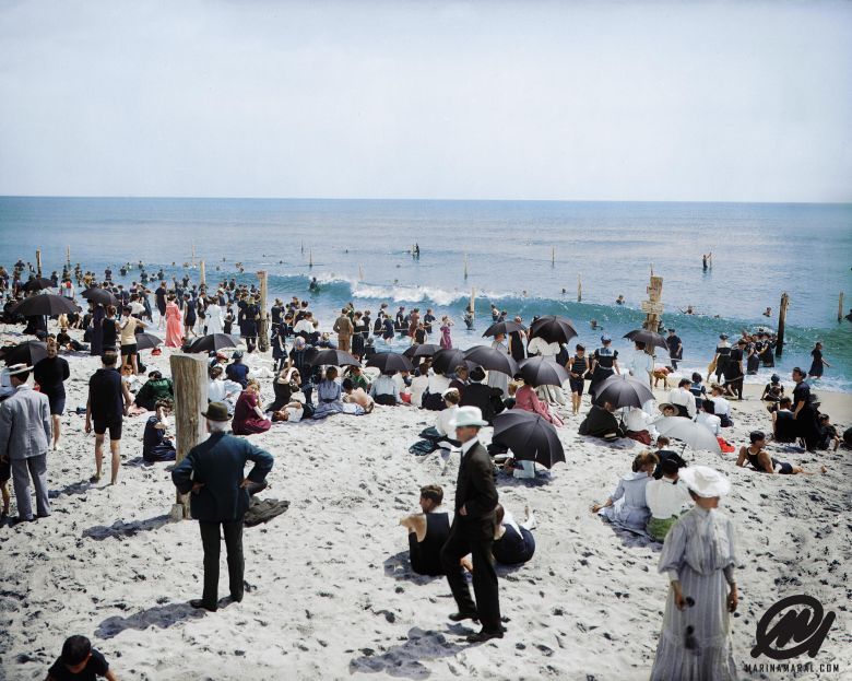 Plaża w New Jersey na początku XX wieku, Asbury Park, 1905