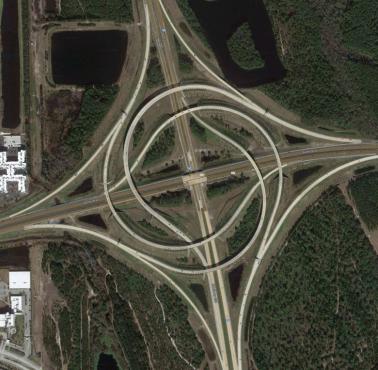 Węzeł przesiadkowy I-295 w pobliżu Jacksonville, USA