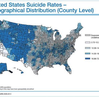 Samobójstwa w Stanach Zjednoczonych według powiatów, 2008-2014