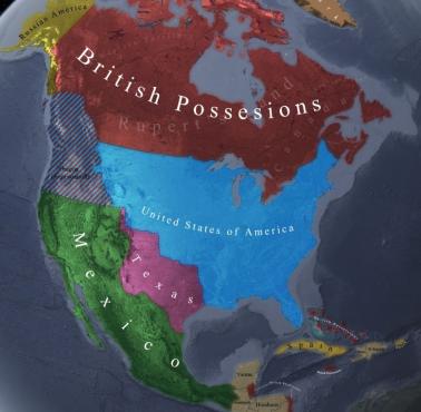 Ameryka Północna w 1845 roku
