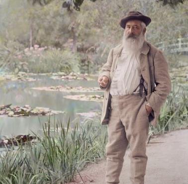Claude Monet w swoim ogrodzie na Giverny, lato 1905 r.