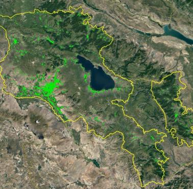 Gęstość zaludnienia Armenii i Górskiego Karabachu