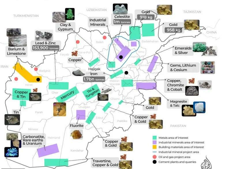 Mapa zasobów naturalnych Afganistanu