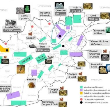 Mapa zasobów naturalnych Afganistanu