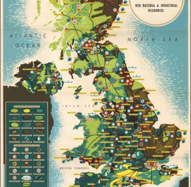 Mapa zasobów Wielkiej Brytanii z 1942 roku