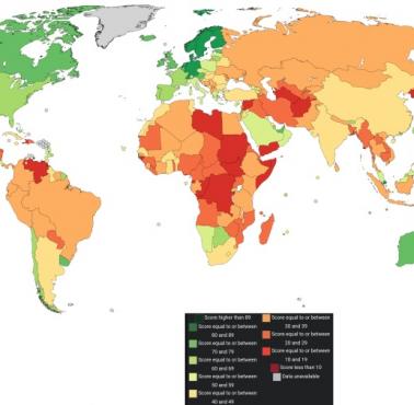 Wskaźnik postrzegania korupcji (Corruption Perceptions Index), 2020