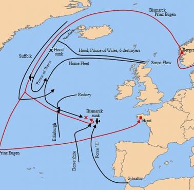 Aliancka operacja przeciwko pancernikowi „Bismarck”, jaka miała miejsce od 21 do 27 maja 1941 na północnym Atlantyku