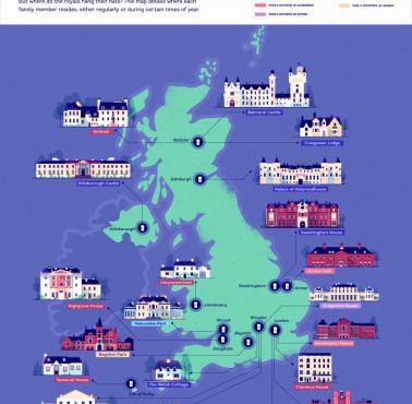 Rezydencje brytyjskiej rodziny królewskiej w całej Wielkiej Brytanii