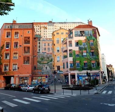 Niesamowicie pomalowany budynek, Lyon, Croix Rousse