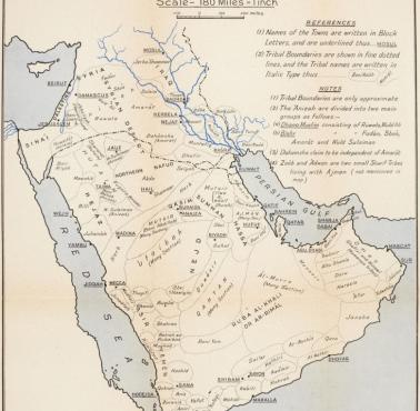 Mapa plemion arabskich, 1949