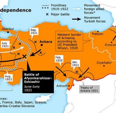 W 1919 rozpoczęła się wojna o suwerenność Turcji pod dowództwem Mustafy Kemala Paşy (Kemal Atatürk)