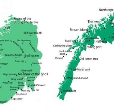 Nazwy miejsc w Norwegii przetłumaczone na język angielski