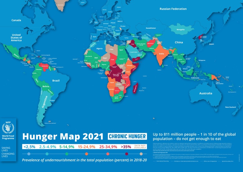 Światowy Program Żywnościowy, mapa głodu, 2021