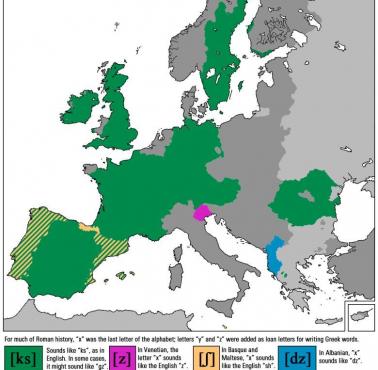 Wymowa litery "X" w Europie