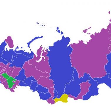 Dominujące religie w poszczególnych regionach Rosji
