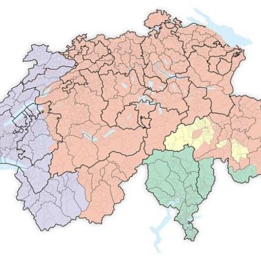 Lingwistyczna mapa Szwajcarii z 2010 roku