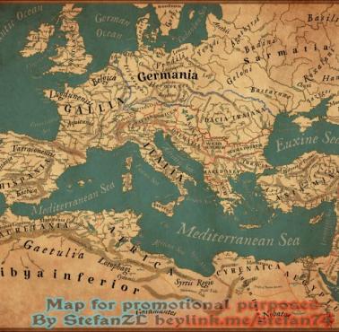 Mapa Imperium Rzymskiego z 104 roku n.e.
