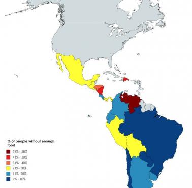 Odsetek ludzi w Ameryce Łacińskiej, którą stać na jedzenie, 2017 r. 