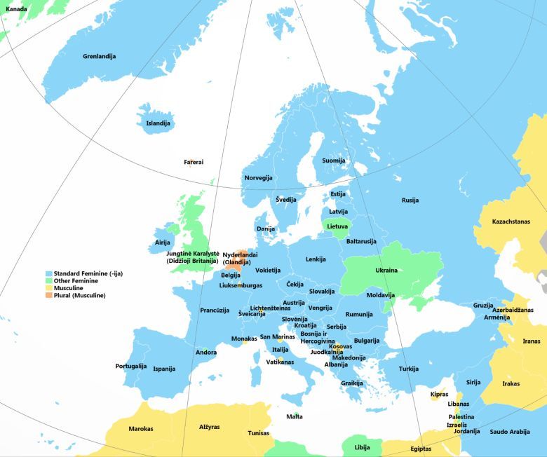 Nazwy państw europejskich w języku litewskim